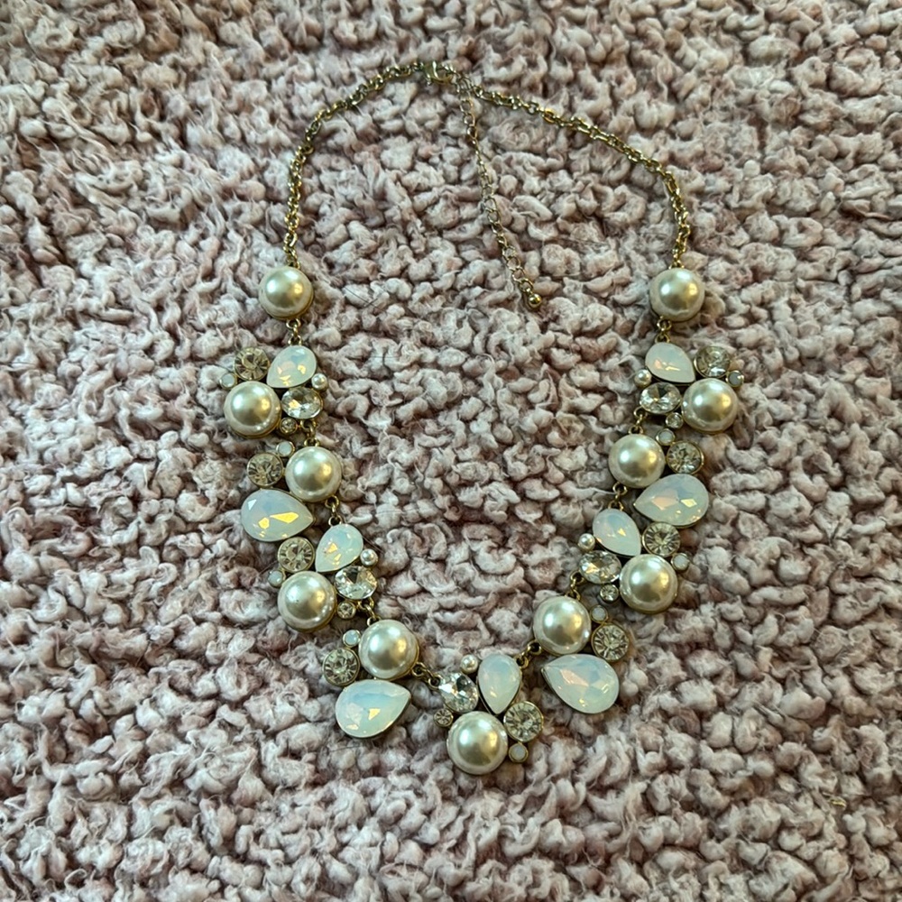 Gold and White Bubble Necklace